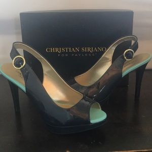 Christian Siriano “Le Chic” patent leather heels